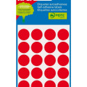 Etikett iseliimuv APLI ümar 19mm, punane, 100tk/pk, Ref.02065, markeerimispunkt