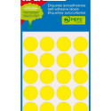 Etikett iseliimuv APLI ümar 19mm, kollane, 100tk/pk, Ref.02063, markeerimispunkt