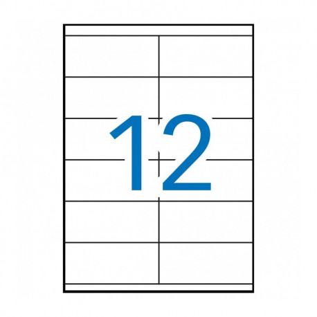 Etikett iseliimuv APLI 105x48mm, 12 tk A4 lehel, 100l/pk, Ref.01289