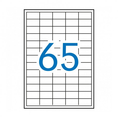Etikett iseliimuv APLI 38x21,2mm, 65 tk A4 lehel, 100l/pk, Ref.01283