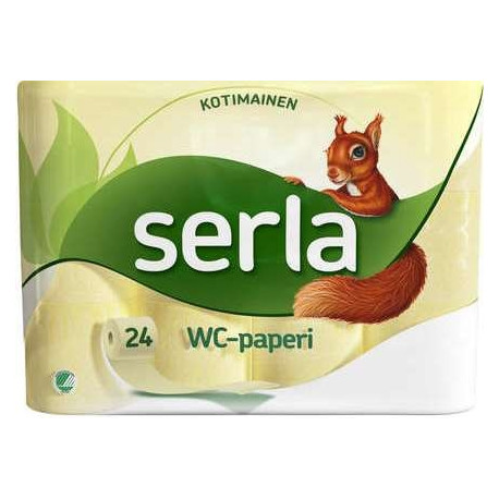 Tualettpaber Serla Orava 3 kihiline kollane,  24 rulli/pk