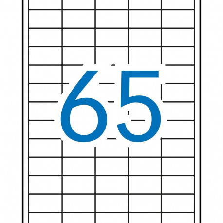Etikett iseliimuv APLI 38x21,2mm, 65 tk A4 lehel, 10l/pk, Ref.12926