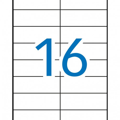 Etikett iseliimuv APLI 105x37mm , 16 tk A4 lehel, 10l/pk, Ref.12922