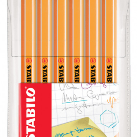 Tindipliiats Stabilo Point 88 fineliner 0,4mm, 6 värvi/kompl