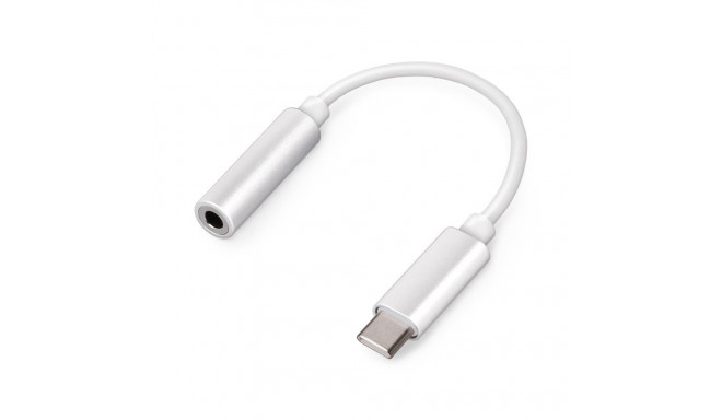 Setty adapter USB-C - audio jack 3,5mm, white