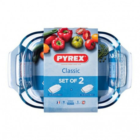 Ahjunõude komplekt Pyrex Classic Läbipaistev Klaas (2 Ühikut)