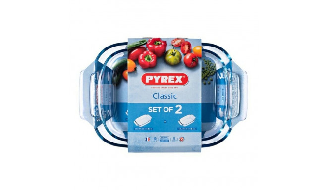 Ahjunõude komplekt Pyrex Classic Läbipaistev Klaas (2 Ühikut)