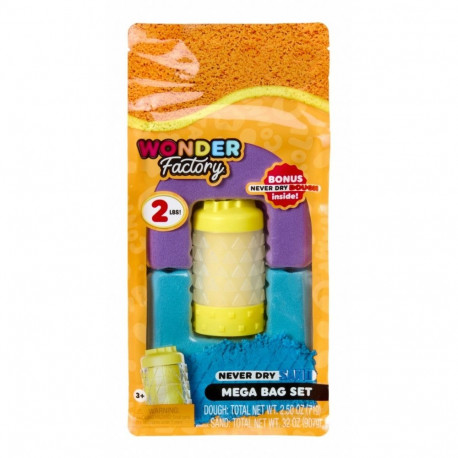 Piasek kinetyczny wonder factory never dry sand bag, fioletowy, turkusowy