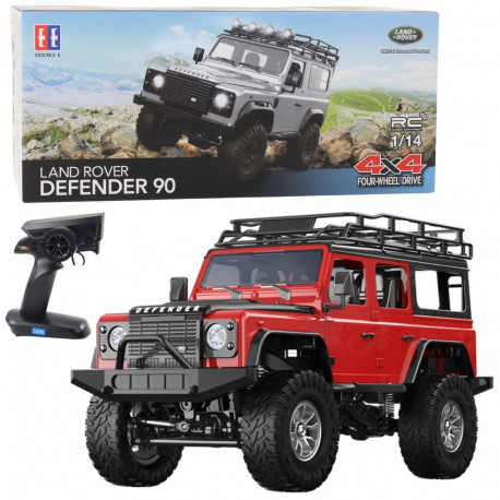Land Rover kaugjuhitav maastikuauto Defender 90 1:14, punane
