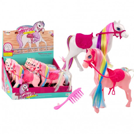 figuur hobune värvilise lakaga roosa sadul hari talu valge roosa