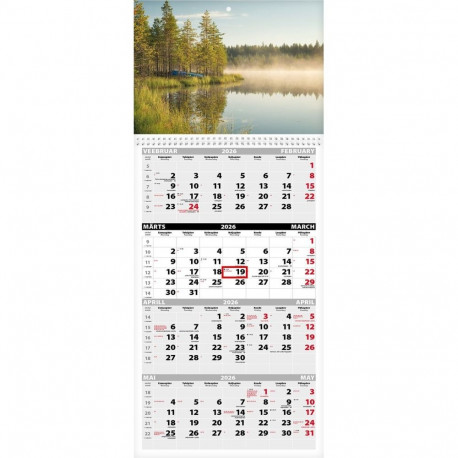 Seinakalender Quattro pilt nr. 15 (avatud mõõt 297x760mm) 2026a.