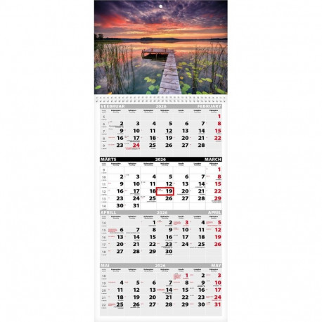 Seinakalender Quattro pilt nr. 5 (avatud mõõt 297x760mm) 2026a.