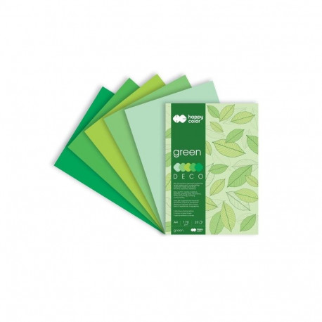 Värviline paber Deco A4, 170g/20lk – Rohelised toonid