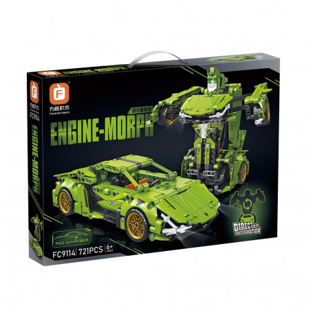 Klotsikomplekt 2in1 auto+robot 721 osa