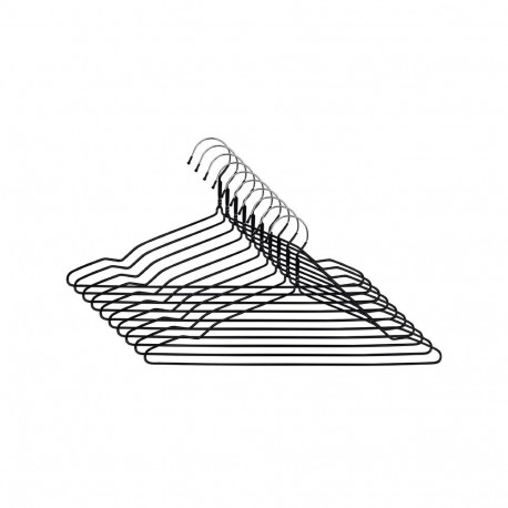 PVC DIPPED HANGER LSMD074 BLACK 10 PCS