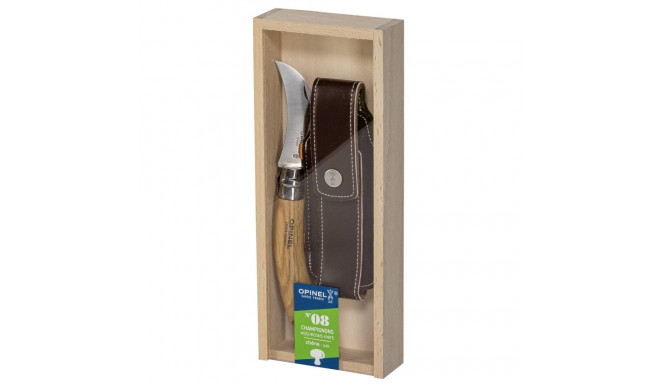 Opinel mushroom knife oak handle w. brush + pencil case & sheath