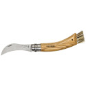 Opinel mushroom knife oak handle w. brush + pencil case & sheath