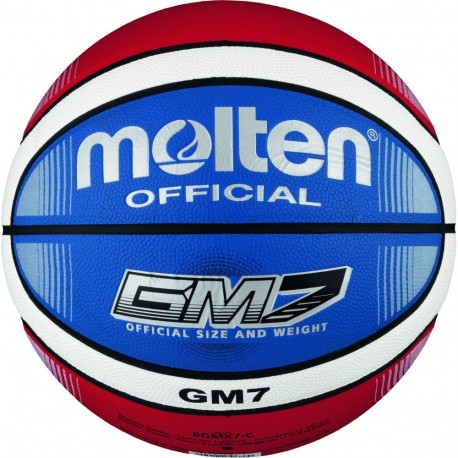 Basketball GMX7-C, synth. Leather, grippy, 12 panels, white/red/blue, TM Molten