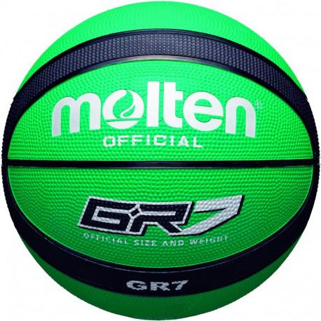 Basketball GR7-GK, rubber, grippy, 12 panels, green/black, TM Molten