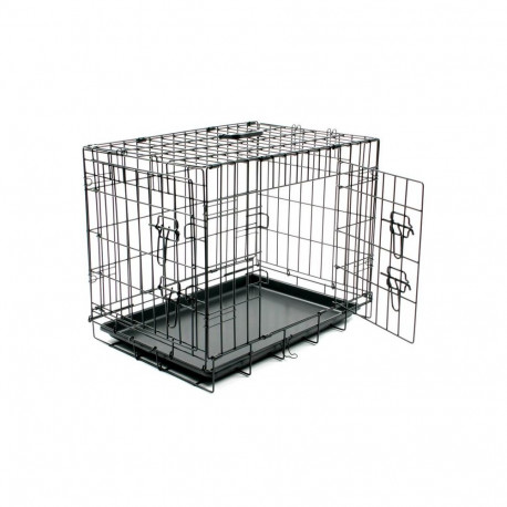 Duvo+ puur 2 ukse ja plastikalusega XL / 107x71x77cm must