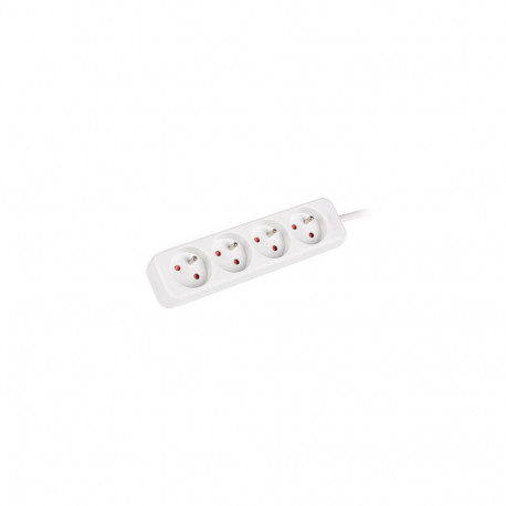 POWER STRIP LANBERG 1.5M 4X FRENCH OUTLETS QUALITY-GRADE COPPER CABLE WHITE