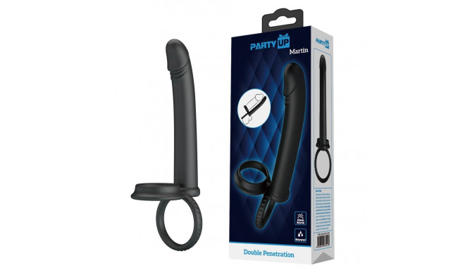 Martin Dildo do podwójnej penetracji z podwójnym pierścieniem na penisa i jądra