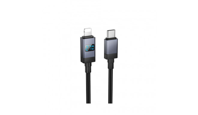 Cable USB C to Lightning Hoco PD 27W with display 1 m X118 black