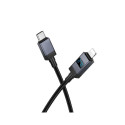 Cable USB C to Lightning Hoco PD 27W with display 1 m X118 black