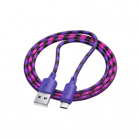 Cable USB A to Micro USB Hoco 2,4A 1 m X116 gradient purple