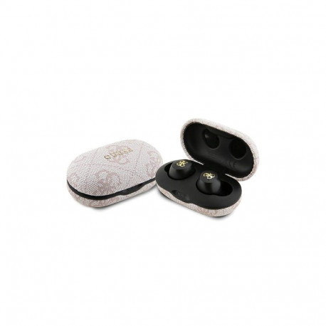 TWS Guess 4G Metal Bluetooth headphones with ENC docking station - pink