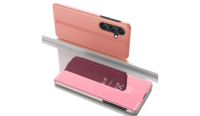 Clear View Case for Samsung Galaxy S25+ Cover with Flip - Pink