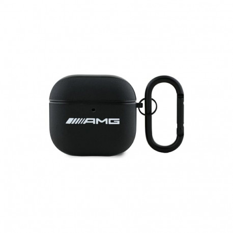 AMG Leather White Logo Case for AirPods 4 - Black / White