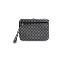 DKNY Sleeve Checkered Pattern Printed Stripes 16" Laptop Case - Black