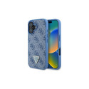 Guess Hardcase Leather 4G Triangle Strass MagSafe Case for iPhone 16 - Blue
