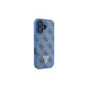 Guess Hardcase Leather 4G Triangle Strass MagSafe Case for iPhone 16 - Blue