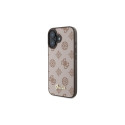 Guess Peony Script MagSafe iPhone 16 Case - Brown
