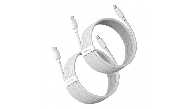 Baseus Simple Wisdom Lightning / USB-C Cable 20W 1.5 m 2 pcs - White