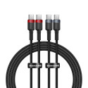 Baseus Cafule USB-C / USB-C cable 100W 1 m - red-black and black-gray (2 pcs.)