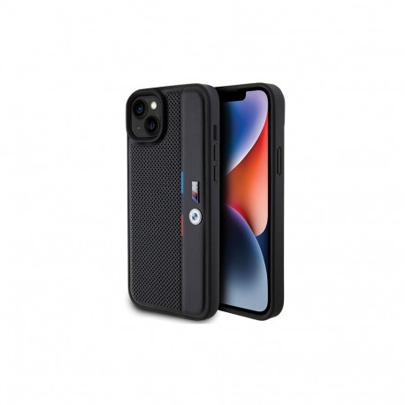 BMW Perforated Tricolor Line case for iPhone 15 Plus / 14 Plus - black