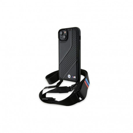 BMW M Edition Carbon Stripe & Strap case for iPhone 15 Plus / 14 Plus - black