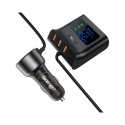 Acefast B11 138W USB-A USB-C Car Charger with 6 Ports - Black
