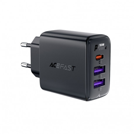 Acefast A57 PD 35W GaN charger 2 x USB-A + USB-C with 3 ports - black