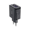Acefast A57 PD 35W GaN charger 2 x USB-A + USB-C with 3 ports - black