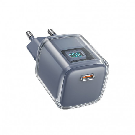 Acefast A53 PD 30W GaN USB-C charger with display - gray