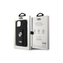 Karl Lagerfeld Gripstand Saffiano Karl&Choupette Pins case for iPhone 15 - black