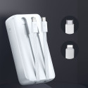 Mini power bank with built-in cables Joyroom JR-PBC06 30W 10000mAh - white