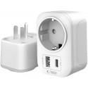 Tech-Protect travel adapter TA100 US-EU, white