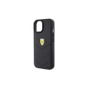 Ferrari Quilted Metal Logo case for iPhone 15 - black