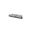 LANBERG patch panel tühi 12 porti 1U 10" must