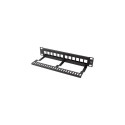 LANBERG patch panel tühi 12 porti 1U 10" must